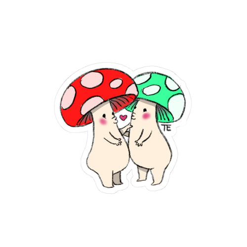 Couple Mushroom Sticker || Cute Love Stickers for Laptops, Water Bottles, Journals, Gifts, and Décor