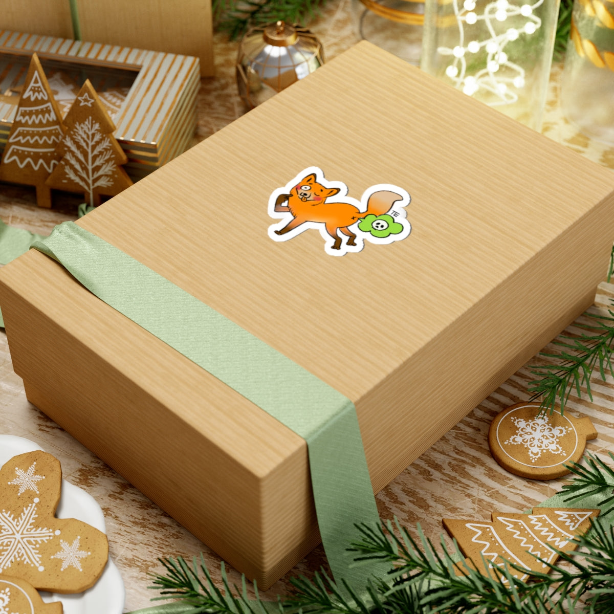 Fart Fox Sticker || Fun Laptop Decor, Cute Animal Stickers, Gift for Animal Lovers, Playful Accessories