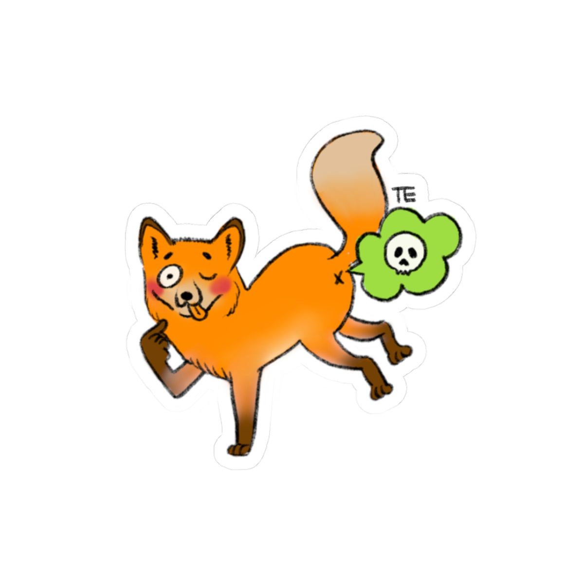 Fart Fox Sticker || Fun Laptop Decor, Cute Animal Stickers, Gift for Animal Lovers, Playful Accessories